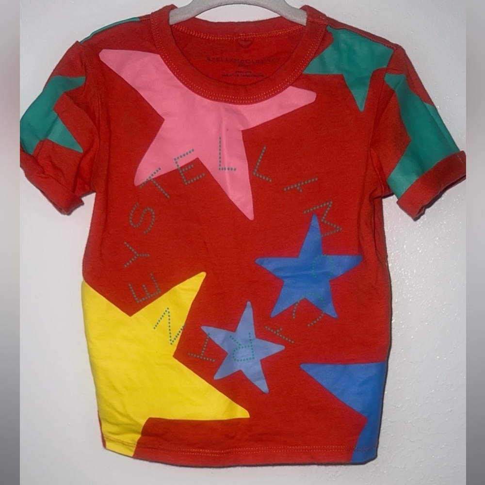 Stella McCartney Red and Green Star Tee Short Sleeve